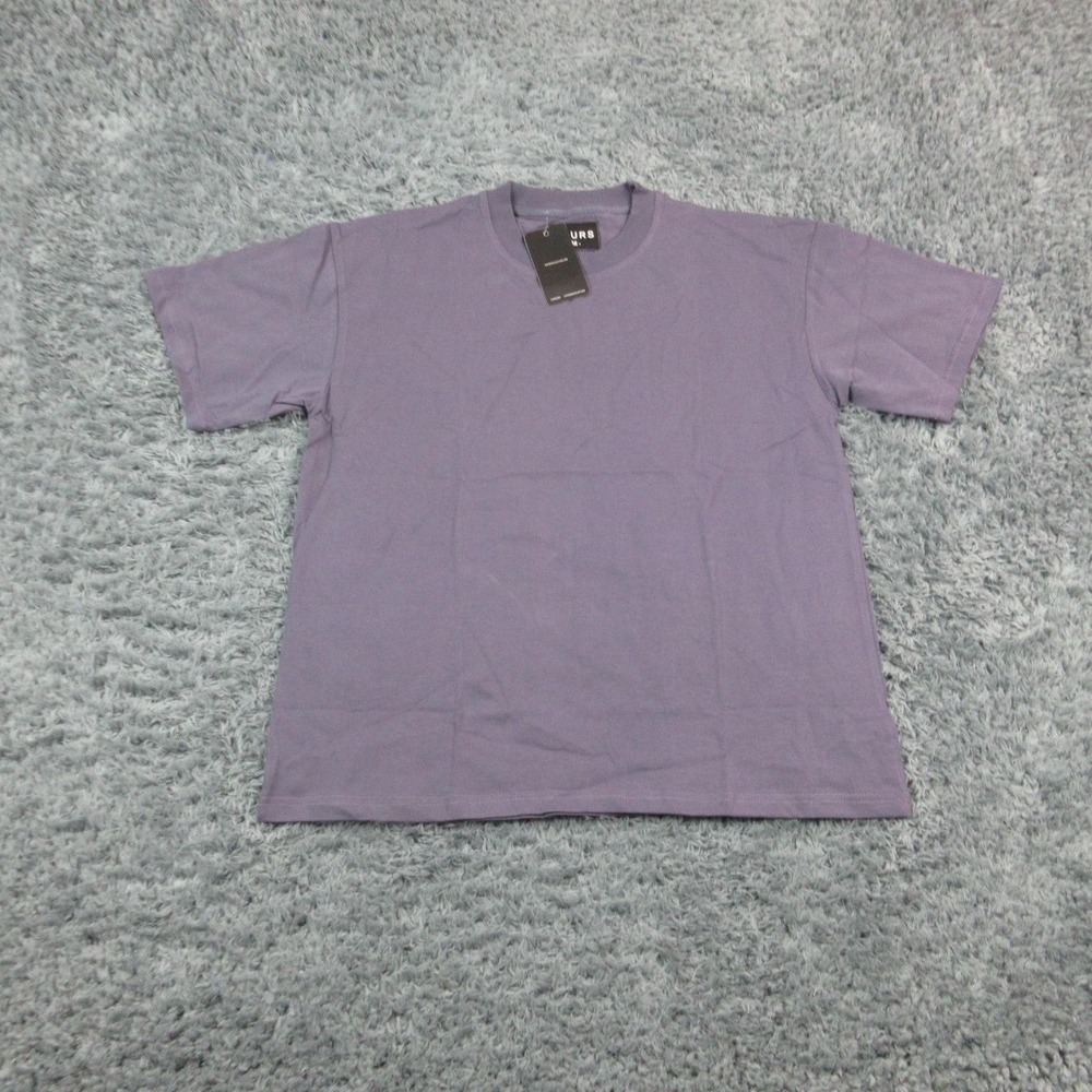 HOURS Shirt Mens Medium Purple 100% Cotton Crewneck Solid Short Sleeve Tee NWT